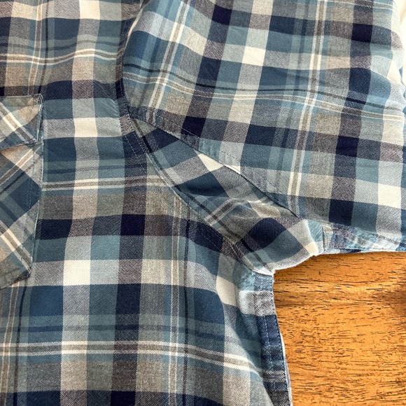 Duluth Trading Co. Size 3XL Blue Plaid Flannel Button Down Long Sleeve Shirt - Picture 7 of 14